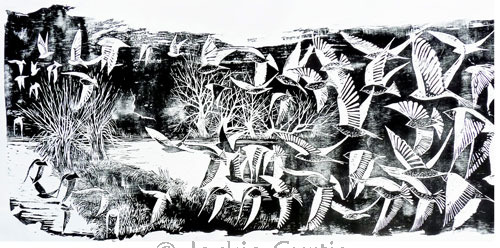 Flock - Large Woodblock