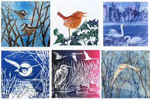 Winter themed square cards