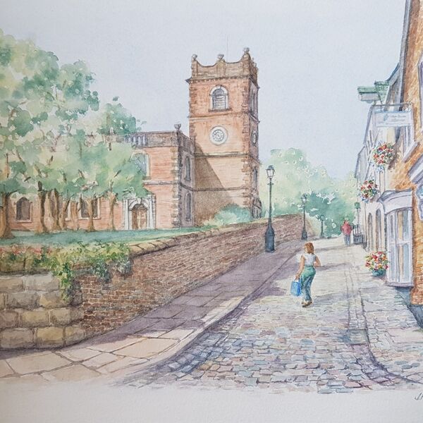 Church Street, Knutsford in watercolour
