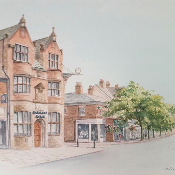 Alderley Edge village in watercolour