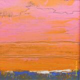 20 Long Hot Summer (Too much of a good thing) Contemporary mixed media painting of the fens of East Anglia