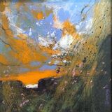 9 Sometimes, if I could, I'd stay a little longer Contemporary mixed media painting of the fens of East Anglia