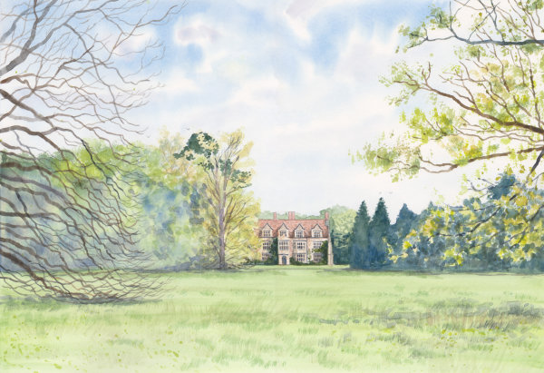 Anglesey Abbey, Watercolour on paper, A3