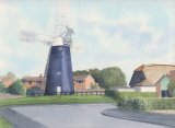 Burwell Windmill, Watercolours on paper, 12x9