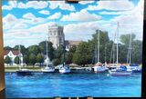 Christchurch Harbour, acrylics on canvas A2 size