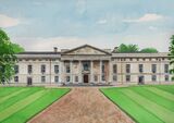 Downing College, watercolours, A4 size
