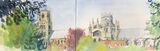 Ely Cathedral Sketch, watercolour in moleskine sketchbook