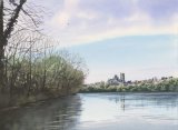 Ely Cathedral from the Country Park, Watercolours on paper, 12x9