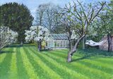Garden commission, oils on board, 24cm x 18cm