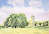 Gothic Tower, Wimpole Estate, watercolours, A4 size