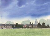 Towards St Marys Church, Swaffham Bulbeck, 297mm x 210mm