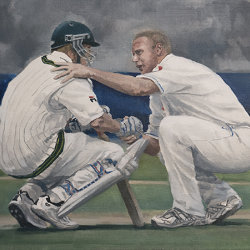 Flintoff and Lee, Edgbaston, 2005 Ashes Test