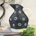 No 2 - Pewter & creamware jug with handle