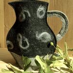 No 4 - Two-tone grey jug with large cloudy swirls - 2D image