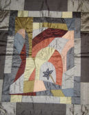 Thoughts silk fabric appliqued wall hanging