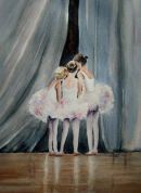 'Little Ballet Dancers' £57 ballet, little girls, cute, ballerina, school, tutu, watercolour, print, giclée, art