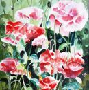 'Poppies & Bees' Greeting Card £1.75 poppies, flowers, floral, bees, garden, wildlife, blank inside, happy birthday, card for her, wife, sister, aunt, daughter, large, quality,