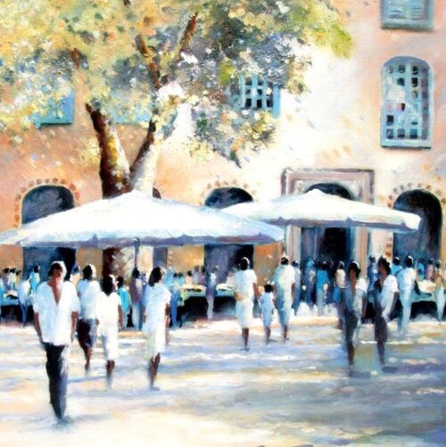 the square, France, French, market, rural, large, blank inside, happy birthday, card for him, her, wife, husband, greetings, quality, sister, husband