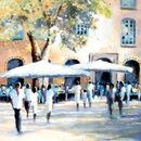 'The Square' Greeting Card £1.75 the square, France, French, market, rural, large, blank inside, happy birthday, card for him, her, wife, husband, greetings, quality, sister, husband