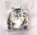 The Cat £75 cat, tabby, watercolour, fine art, print, giclee, contemporary, cute, watercolor, pet