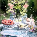 'Afternoon Tea' Greeting Card £1.75 greeting, card, watercolour, birthday, flowers, mother, celebration, anniversary