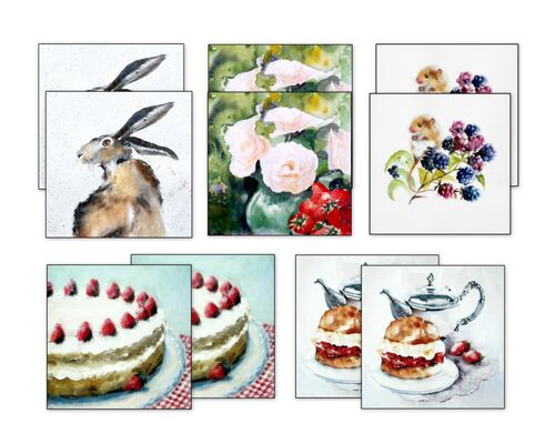 greeting card, assorted designs, blank inside, bundle, card gift set, all occasions, art cards, selection of cards, thank you cards, notelets,