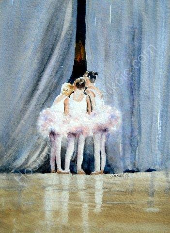 ballet, dancers, children, cute, greeting, card, watercolour, birthday, celebration,