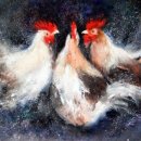 'Cluck Cluck' Greeting Card £1.75 greeting, card, watercolour, Easter, farmyard, farm, chickens, birthday, celebration, anniversary