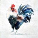 'On the Farm' Greeting Card £1.75 greeting, card, watercolour, birthday, cockeral, chickens, farm, art, Easter celebration, anniversary, art, birthday
