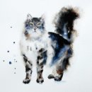 'Tiger Feet' Greeting Card £1.75 cute, cat, tabby, greeting, card, watercolour, birthday, celebration, anniversary, art, birthday