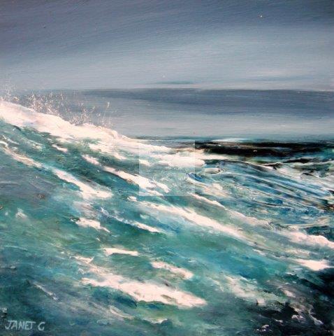 impressionist, textural, landscape, seascape, ocean, art, contemporary