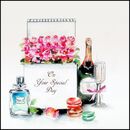 'On Your Special Day' Greeting Card £1.75 flowers, champagne, with love, wedding, anniversary, card for her, sister, wife, female, happy birthday, greetings, love, friend, celebration, anniversary, for sale, buy, blank inside, large, square, quality, husband, female