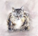 'The Cat' Greeting Card £1.75 greeting, card, watercolour, birthday, celebration, anniversary, art, cute, cat, tabby