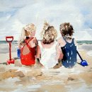 'Three Little Girls' Greeting Card £1.75