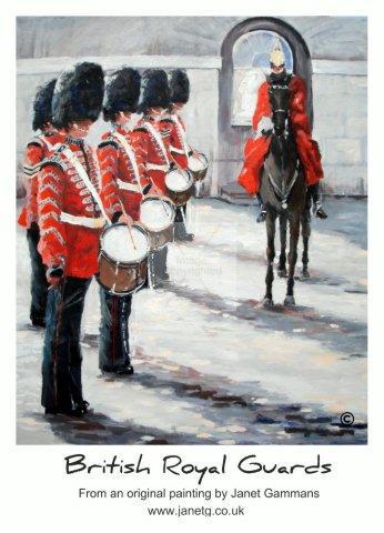British, royal, guards, poster, art, painting, horse, soldiers, buckingham palace, print
