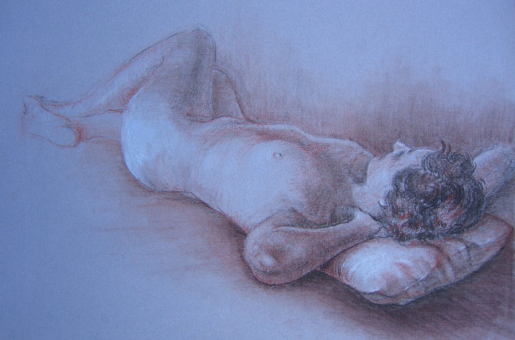 Girl with head on pillow