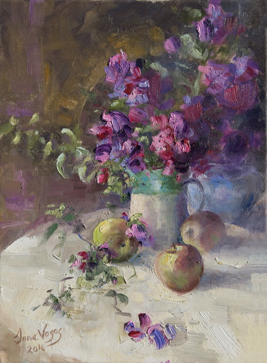 Bougainvillea in green Jug