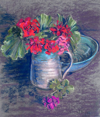 Geraniums in Jug