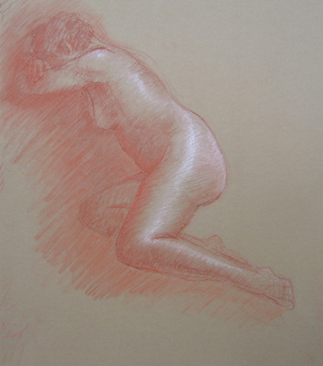 Model resting her head