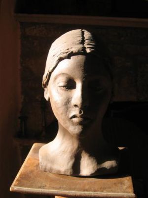 Clay Head of Young Girl
