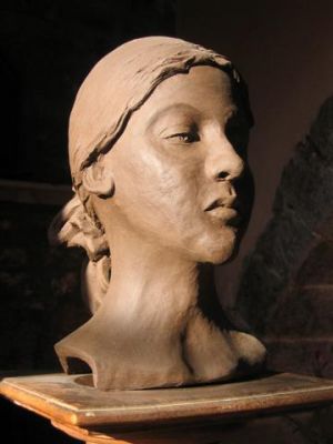 Clay Head of Young Girl
