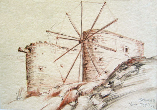 Windmills at Vrouhas, Crete