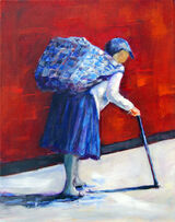 Backpacking Quito Style 16x12 Acrylic