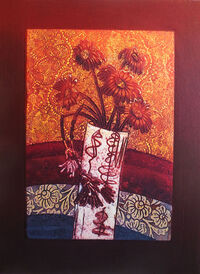 Autumnal Blooms I, collagraph