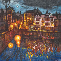 Whitby Lights I, collagraph and mixed media, working proof 1/1