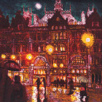 Leeds City Markets: End of the Day 2, Collagraph, 45x45cm