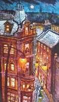 Birds Eye View: City Street I, Collagraph, 71x42cm
