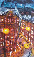 Birds Eye View: City Street II, Collagraph, 69x42cm