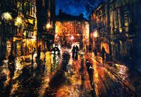 Central lights, Collagraph