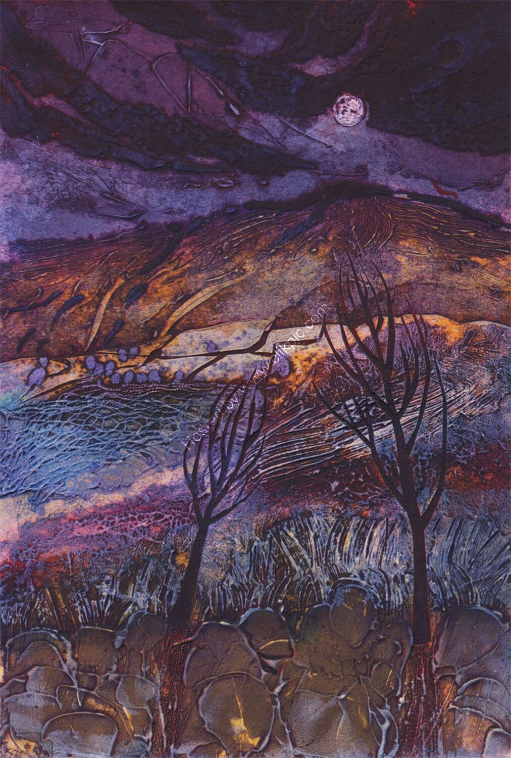 Moon Rising: Winter Trees
